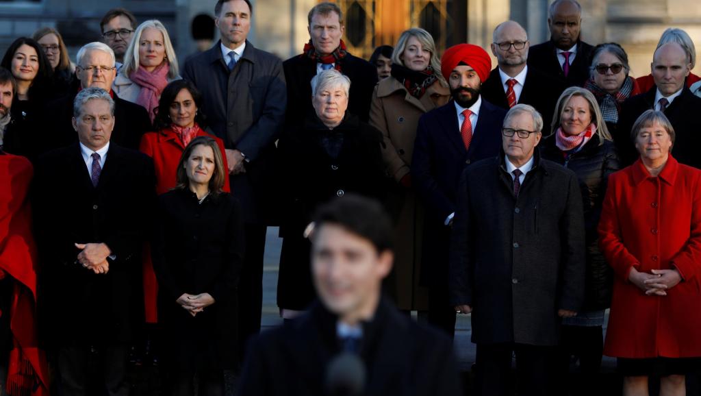 2019年11月20日,特鲁多率领新内阁宣誓就职。