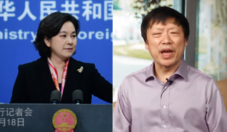 華春瑩一句「中國人為何不 x0080fd;用FB」引發熱議,《環時》胡 錫進急救駕。(翻攝自中國 x005916;交部/胡錫進微博)