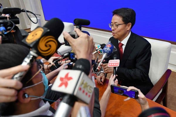 Zhang Xiaoming, a deputy director of the Chinese government office for Hong Kong, said the authorities could “take all the measures necessary to protect national security.”